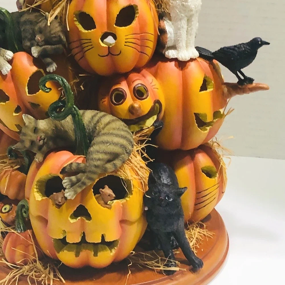 VTG Halloween Cat-O-Lantern Blow Mold Charles Wysocki Numbered Kitty Kitten Mice